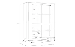 Highboard Vodol, sandfarbig/schwarz