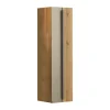 Hängeschrank Jarin, Wildeiche massiv gebürstet/Colorglas titan, Höhe 172 cm