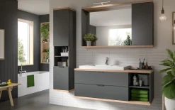 Hängeschrank Nuaro, anthrazit/Eiche-Nachbildung