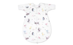 Jersey Winterschlafsack, weiß mit Motiv Crazy Animals, 62 cm