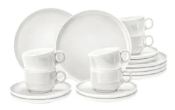 Kaffeeservice Sento-Home Aura, weiß, 18-teilig