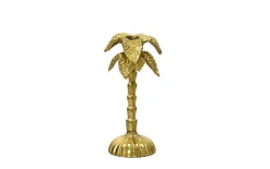Kerzenhalter Palme, goldfarbig, 17,5 cm