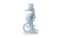 Kerzenhalter Seepferd, hellblau, 31 cm