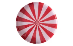 Kerzenteller Claire, rot/weiß, 20,5 cm