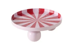 Kerzenteller Claire, rot/weiß, 20,5 cm