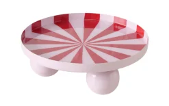 Kerzenteller Claire, rot/weiß, 20,5 cm