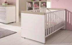 Kinderbett Kira, kreideweiß/Eiche-Nautik-Nachbildung