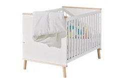 Kinderbett, kreideweiß/Birke