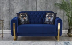 Kippsofa 2-Sitzer Crystal, blau, inkl. Kippfunktion