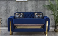 Kippsofa 2-Sitzer Crystal, blau, inkl. Kippfunktion