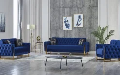 Kippsofa 2-Sitzer Crystal, blau, inkl. Kippfunktion