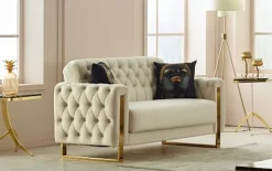 Kippsofa 2-Sitzer Crystal, creme, inkl. Kippfunktion