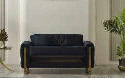 Kippsofa 2-Sitzer Crystal, schwarz, inkl. Kippfunktion