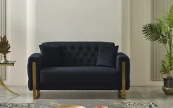 Kippsofa 2-Sitzer Crystal, schwarz, inkl. Kippfunktion
