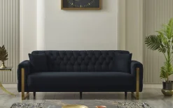 Kippsofa 3-Sitzer Crystal, schwarz, inkl. Kippfunktion
