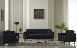 Kippsofa 3-Sitzer Crystal, schwarz, inkl. Kippfunktion