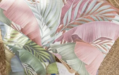 Kissenhülle Platano, Palmenblattmustert, rose, 60 x 40 cm