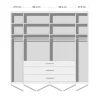 Kleiderschrank Castello, champagner, 300 x 236 cm, inkl. 3 extrabreite Schubkästen