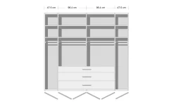 Kleiderschrank Castello, champagner, 300 x 236 cm, inkl. 3 extrabreite Schubkästen
