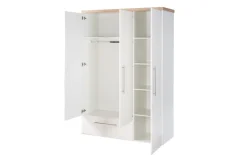 Kleiderschrank Nele, weiß/Artisan Eiche-Nachbildung, inkl. Kleiderstange