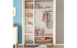 Kleiderschrank Pauline, weiß/Artisan Eiche-Nachbildung, inkl. Kleiderstange
