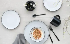 Kombiservice Nordic cool black, schwarz/weiß, 16-teilig