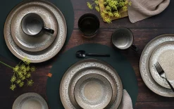Kombiservice Nordic Fjord, beige/schwarz, 16-teilig