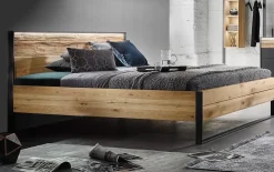 Komfort-Doppelbett Steel, Wildeiche gebürstet, 180 x 200 cm
