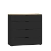 Kommode, novaschwarz/Eichenstruktur Nachbildung, Breite 90 cm