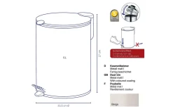 Kosmetikeimer, beige matt, 5 Liter