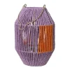 Laterne, Jute, lila/orange, 30 cm