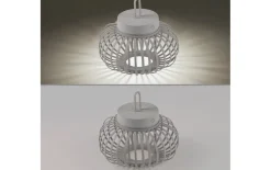 LED-Akkupendelleuchte Akuba, 25 cm, greige, inkl. Memoryfunktion