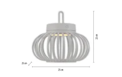 LED-Akkupendelleuchte Akuba, 25 cm, weiß, inkl. Memoryfunktion
