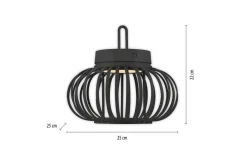 LED-Akkupendelleuchte Akuba, schwarz, 25 cm, inkl. Memoryfunktion
