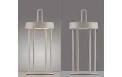LED-Akkutischleuchte Anselm, greige, 28,4 cm, inkl. Memoryfunktion