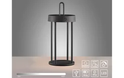 LED-Akkutischleuchte Anselm, schwarz, 28,4 cm, inkl. Memoryfunktion