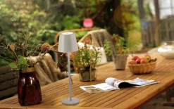 LED-Akku Tischleuchte Euria, greige, 11 cm