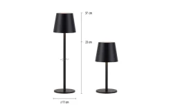 LED-Akku Tischleuchte Euria, schwarz, 11 cm
