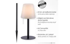 LED-Akku-Tischleuchte Keno, schwarz/weiß, 38 cm