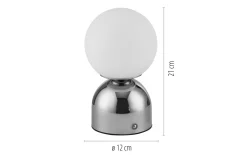 LED-Akkutischleuchte Rudi Schöner Wohnen, chromfarbig, inkl. CCT Funktion