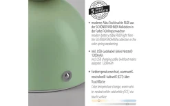 LED-Akkutischleuchte Rudi Schöner Wohnen, mintfarbig, inkl. CCT Funktion