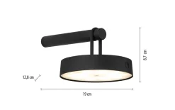 LED-Akkuwandleuchte Arma, schwarz, inkl. Memoryfunktion