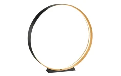 LED-Bodenleuchte Loop, schwarz/gold, inkl. stufenloser Dimmfunktion
