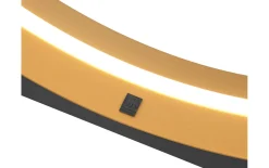 LED-Bodenleuchte Loop, schwarz/gold, inkl. stufenloser Dimmfunktion
