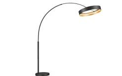 LED-Bogenleuchte Loop, schwarz/gold, inkl. Ausziehfunktion