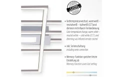 LED-Deckenleuchte Asmin, stahlfarbig, 99 cm