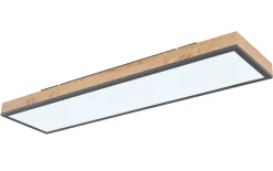 LED-Deckenleuchte CCT Doro, holz/graphit, 80 cm