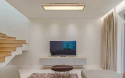 LED-Deckenleuchte CCT Doro, holz/graphit, 120 cm