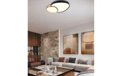 LED-Deckenleuchte CCT Rise, schwarz/gold, 43,5 cm, inkl. Fernbedienung
