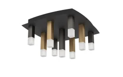 LED-Deckenleuchte ESTANTERIOS, schwarz/braun, inkl. Dimmfunktion